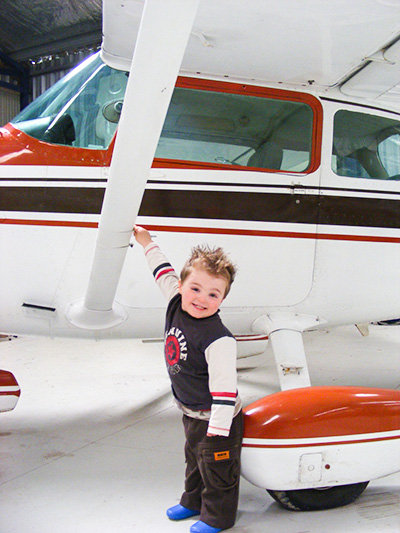 Kid with plane